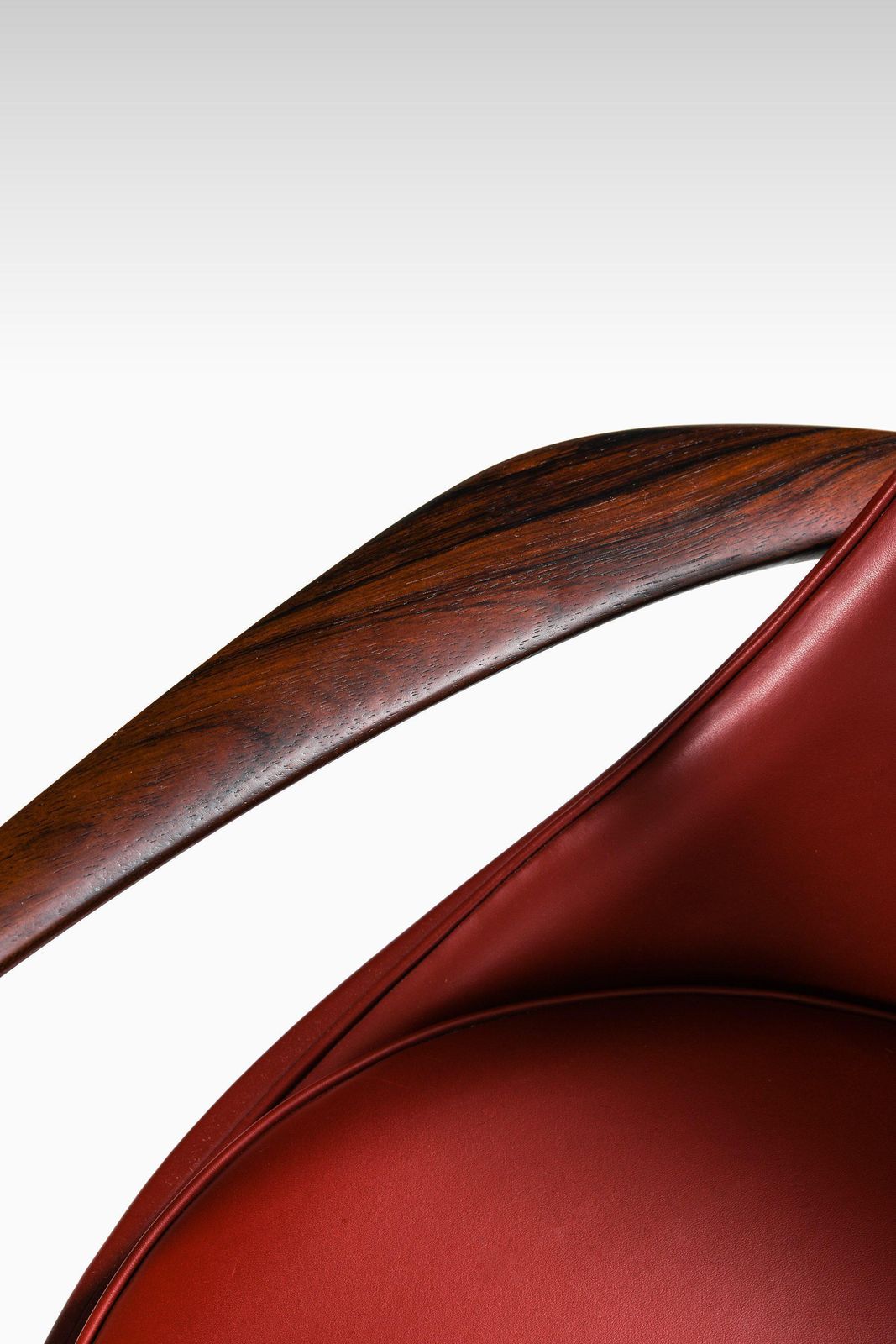 55208.0 Sofa In Rosewood And Reupholstered In Burgundy Leather By Ib Kofod Larsen, 1956 photo