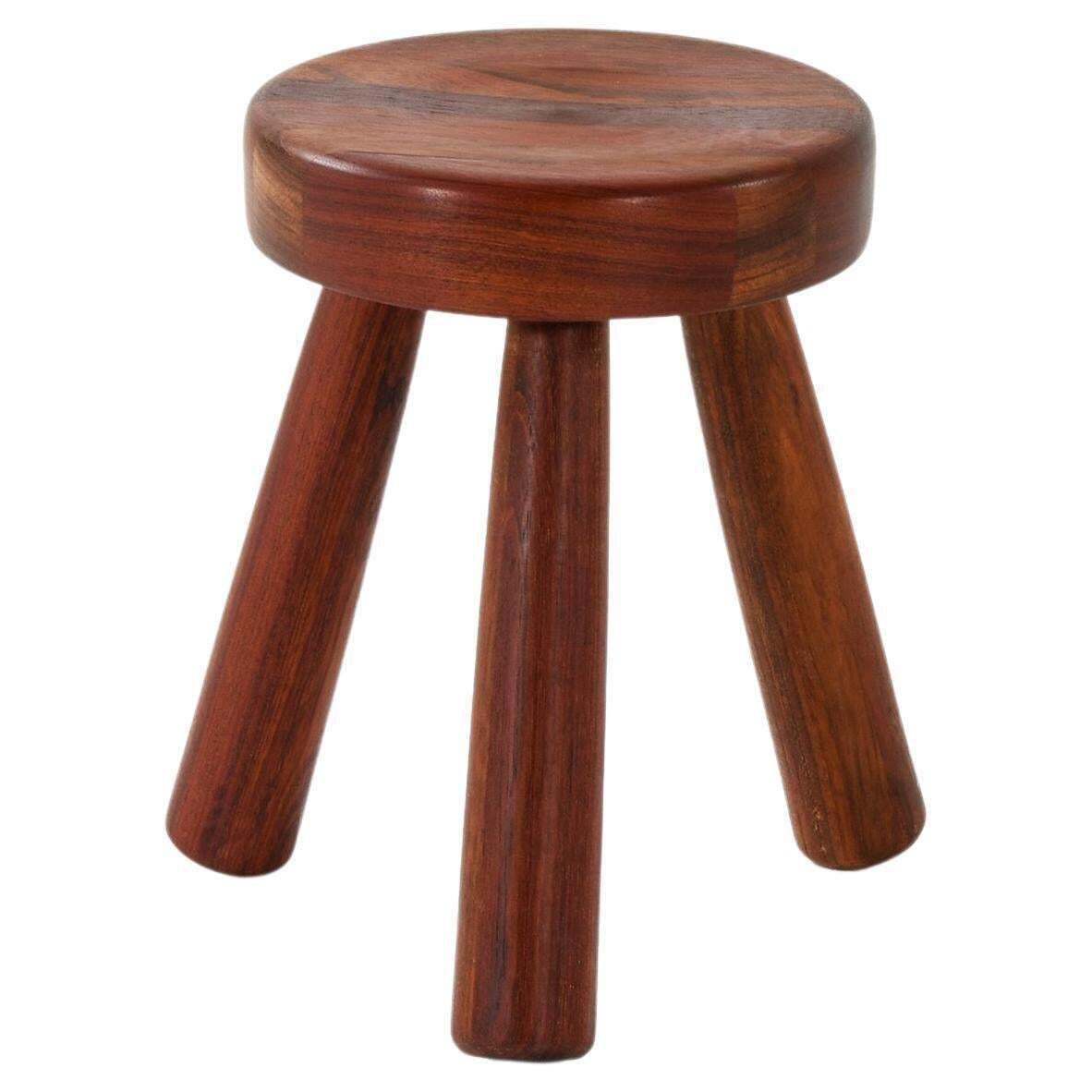 Small Stool In Jatoba Wood By Ingvar Hildingsson, 1980's