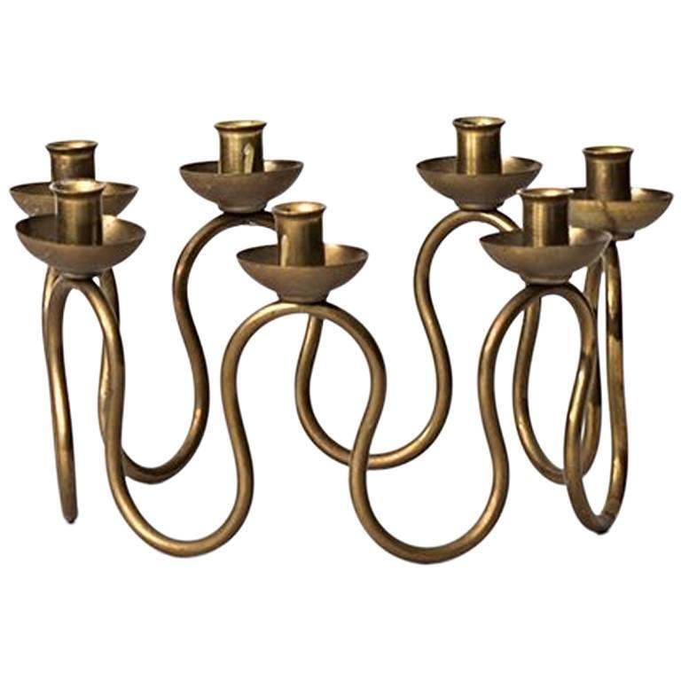 Lars Holmström Candlestick In Brass By Lars Holmström In Sweden