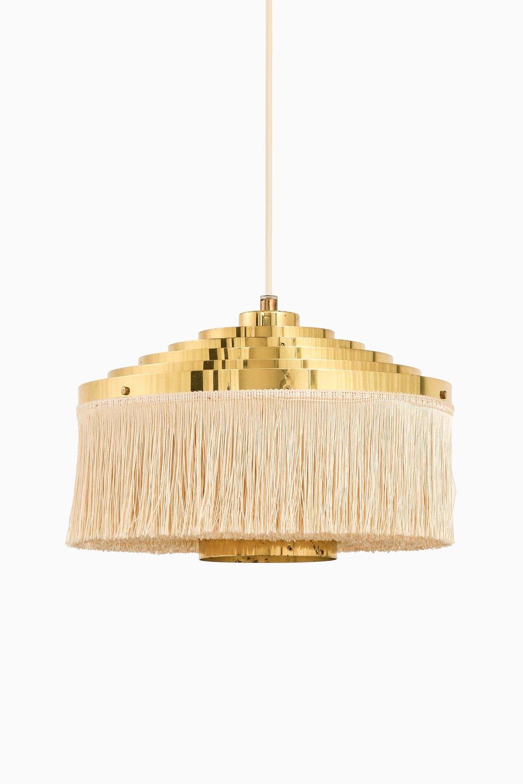 Ceiling Lamp In Brass And Silk Fringes By Hans Agne Jakobsson, 1950's photo furniture
