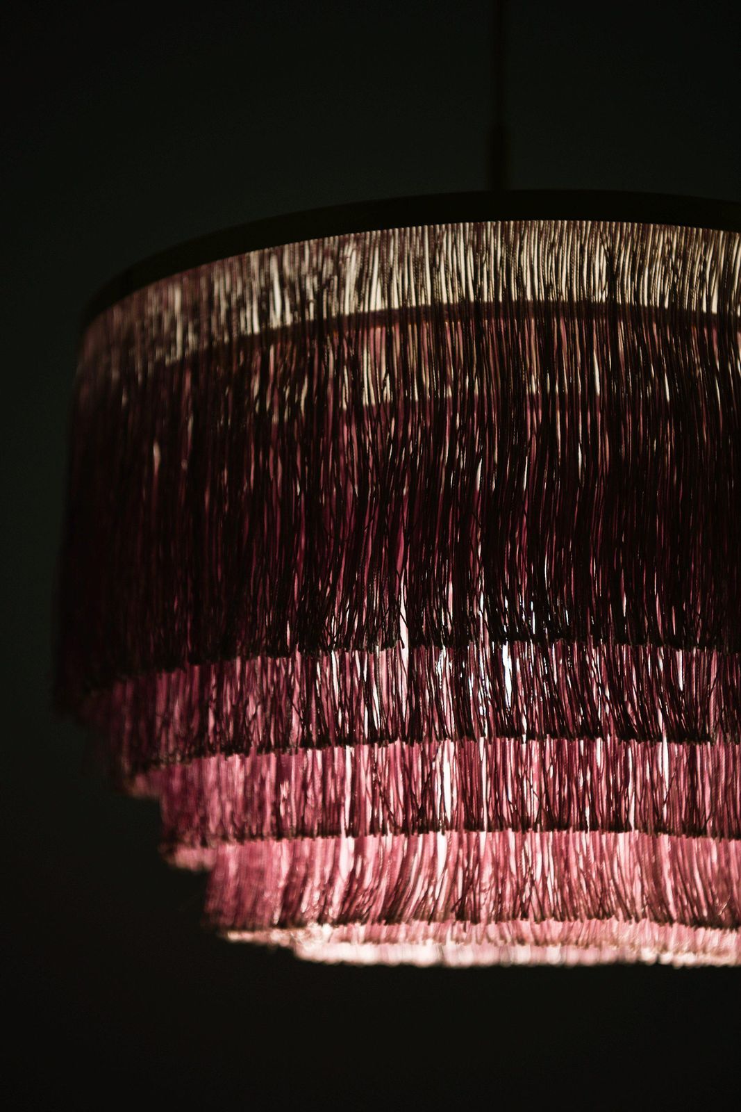Ceiling Lamp In Brass And Silk Fringes By Hans Agne Jakobsson, 1960's photo Lighting