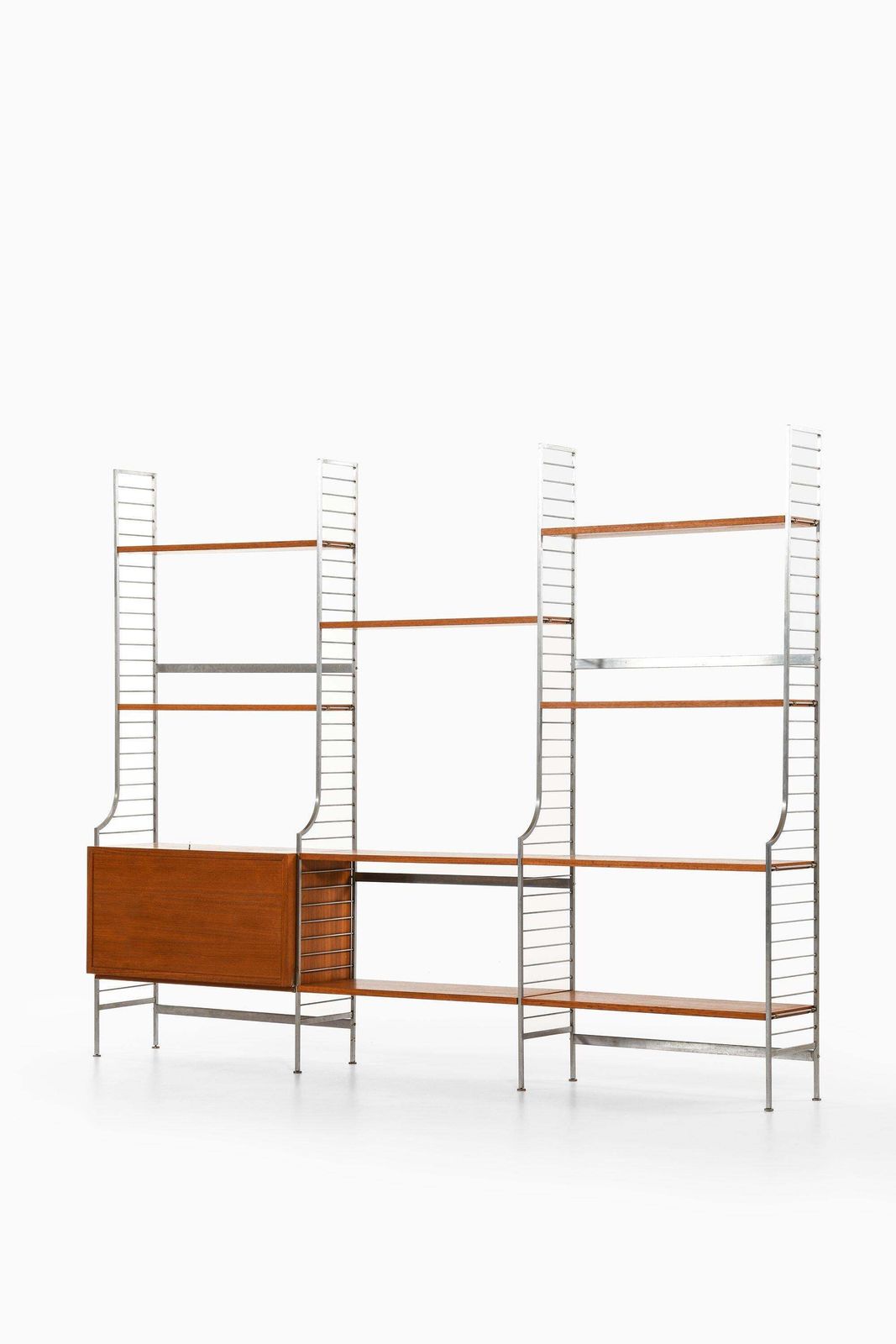Large Bookcase In Teak And Chromed Steel By Nils Strinning, 1960's photo furniture