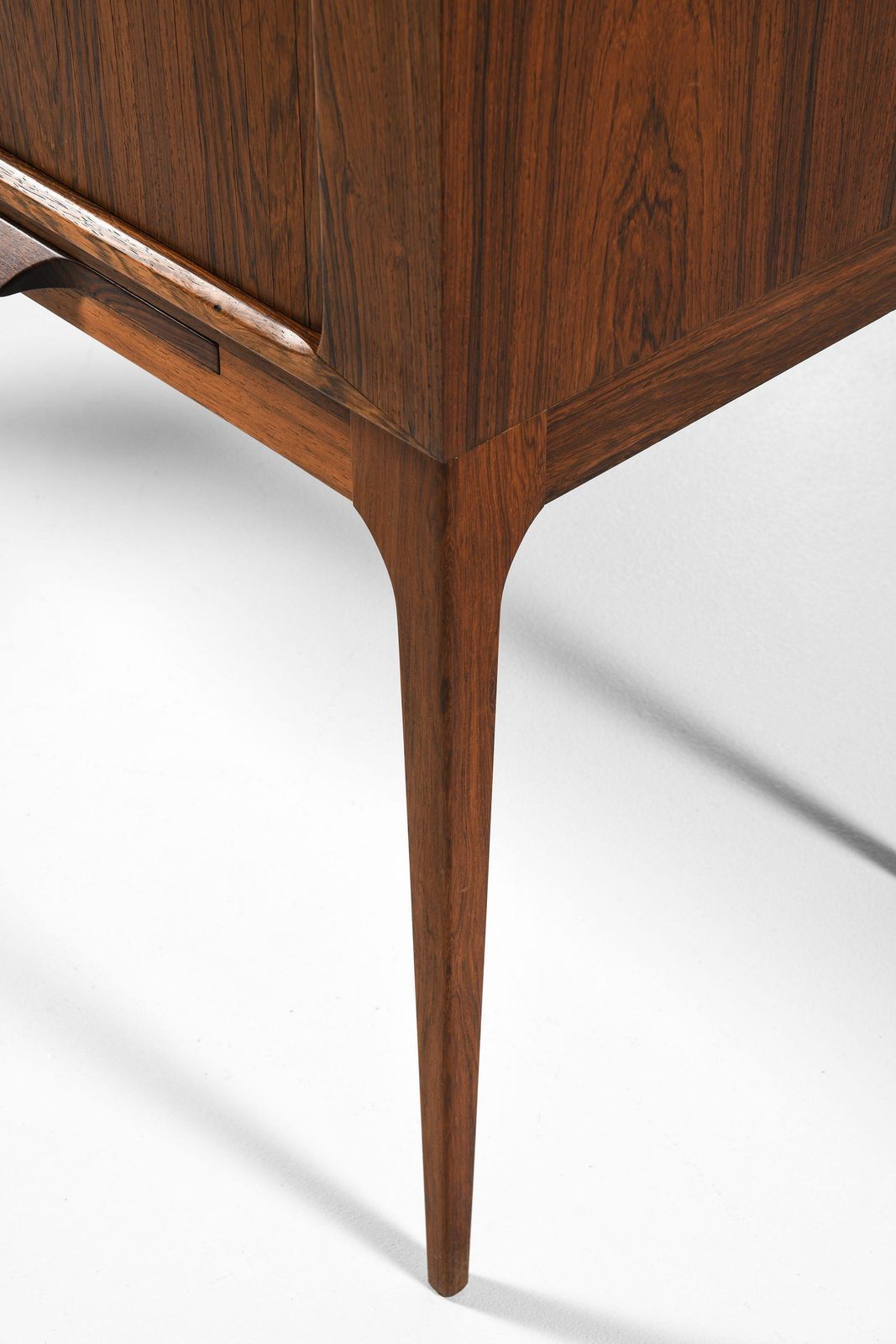 Bar Cabinet With Tambour Doors In Rosewood And Brass By Kurt østervig, 1960's photo vintage