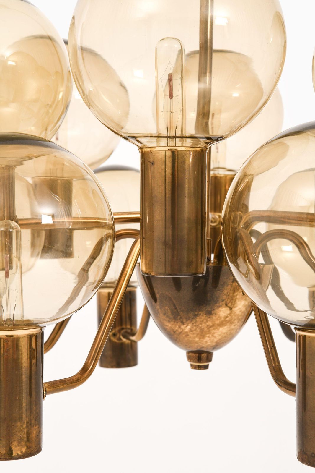 Ceiling Lamp In Brass And Glass By Hans Agne Jakobsson, 1960's photo Lighting