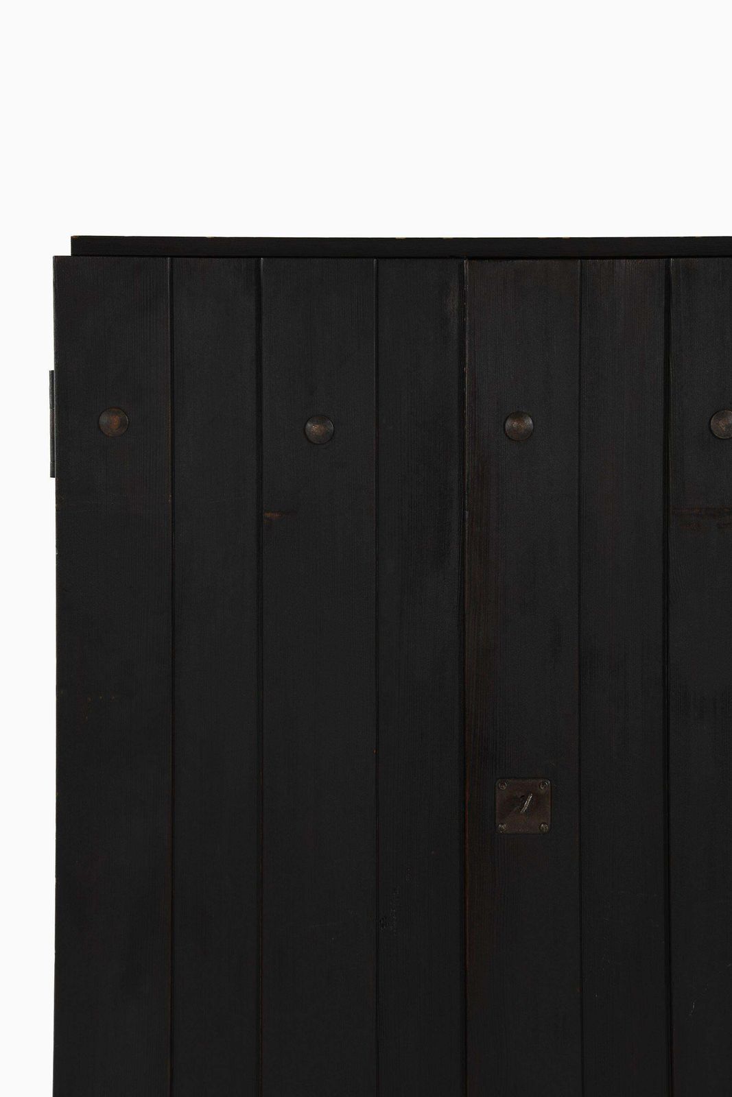 Unique Cabinet In Black Pine With Iron Fittings By Axel Einar Hjorth, 1930's photo Furniture