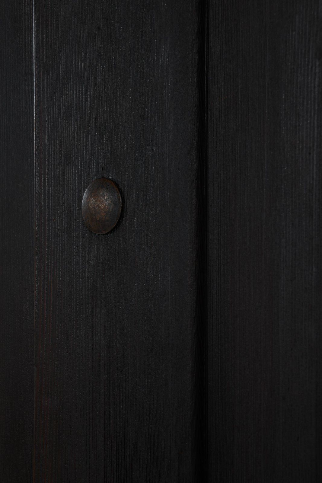Unique Cabinet In Black Pine With Iron Fittings By Axel Einar Hjorth, 1930's photo vinterior