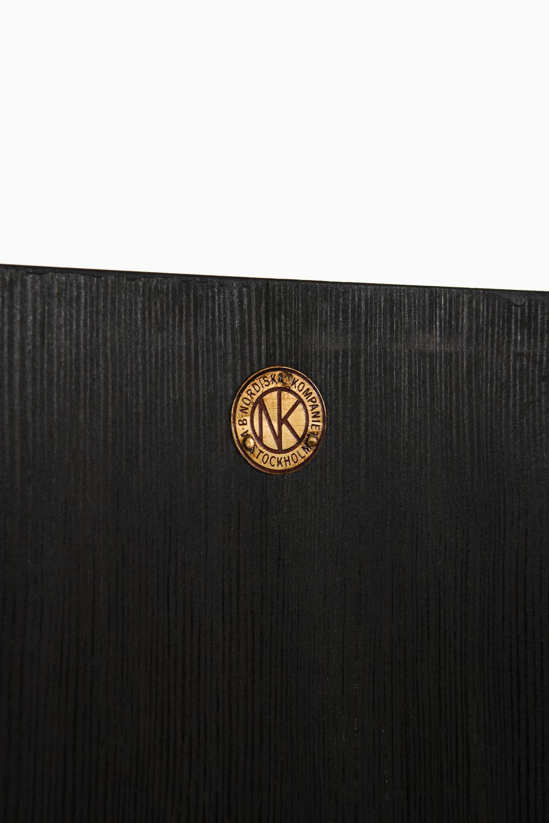 photo for sale Unique Cabinet In Black Pine With Iron Fittings By Axel Einar Hjorth, 1930's