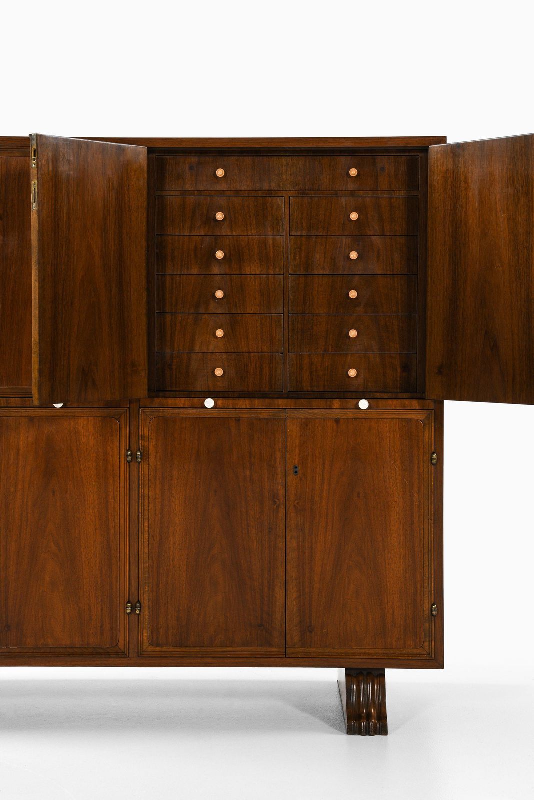 Rare Bar Cabinet In Walnut And Brass, 1930's photo 12740.0