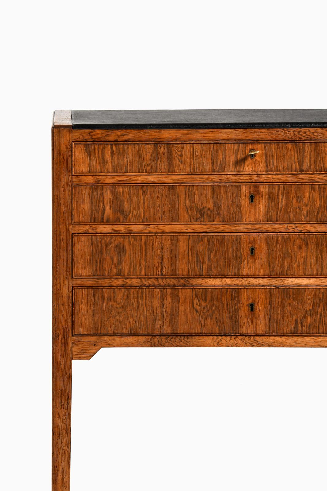 Freestanding Cabinet In Rosewood, Brass And Leather By Frits Henningsen, 1950's photo 14863.0