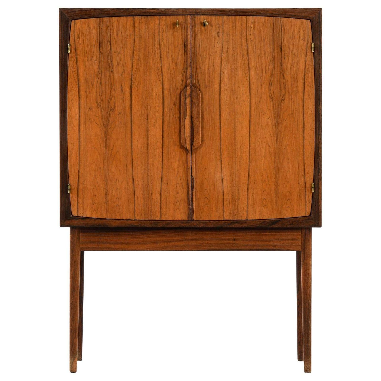 Bar Cabinet In Rosewood, Glass And Steel By Torbjørn Afdal, 1960's