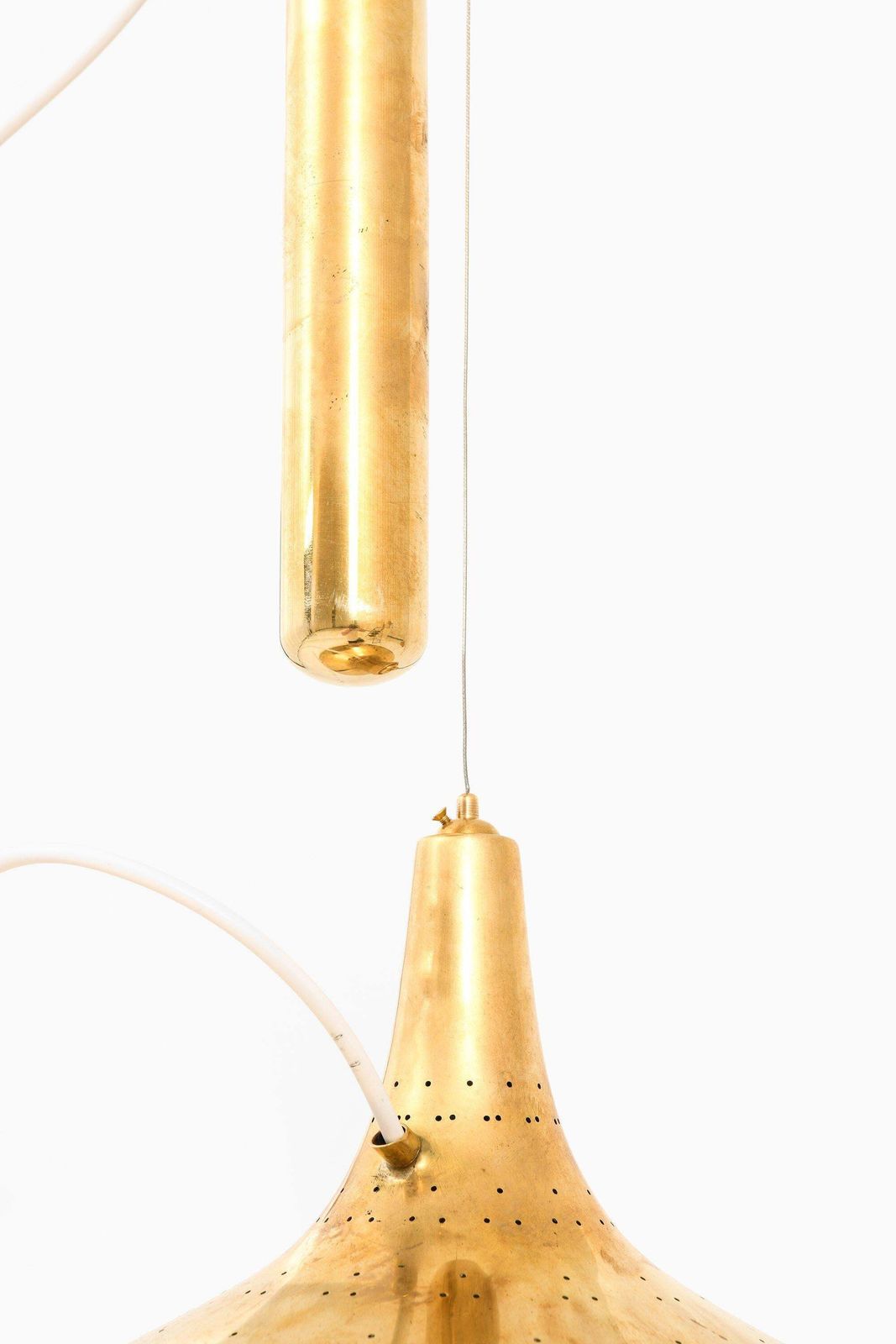 Ceiling Lamp In Brass And Glass By Paavo Tynell, 1950's photo for sale