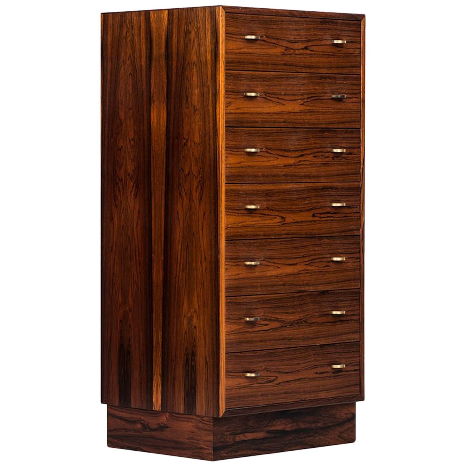 Torbjørn Afdal Bureau In Rosewood And Brass By Mellemstrans Møbelsnedkeri