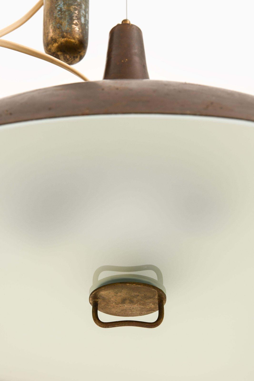 Ceiling Lamp In Brass And Glass By Paavo Tynell, 1950's photo for sale