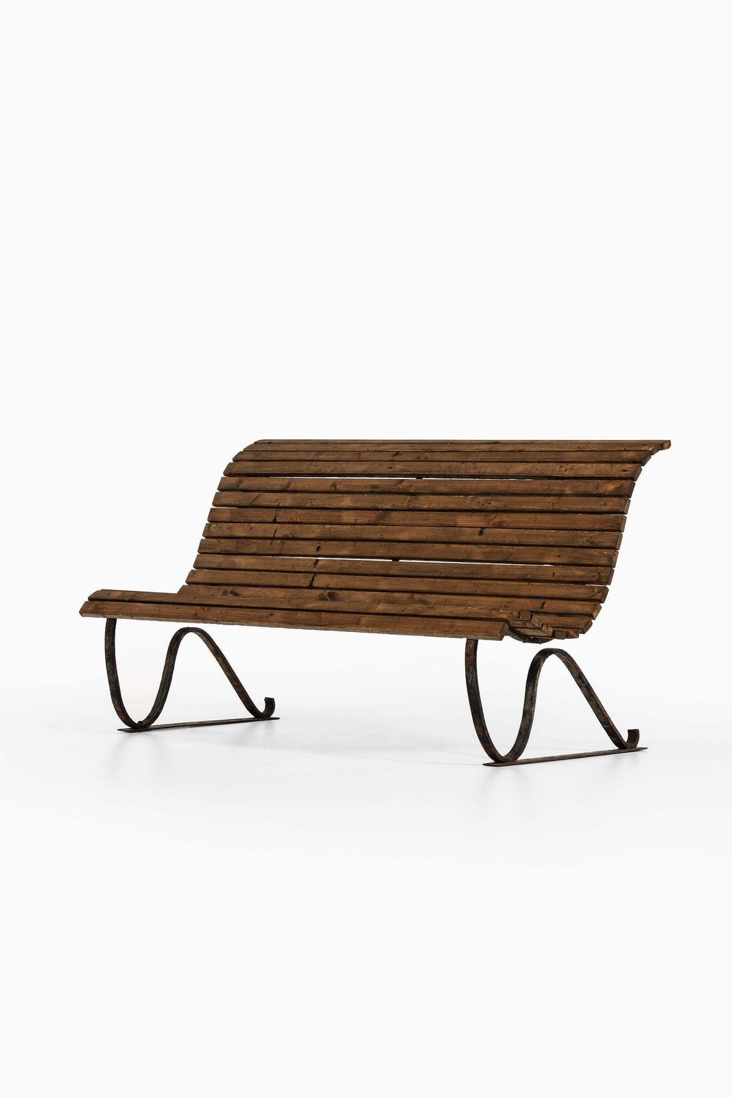 Garden Sofa In Cast Iron And Wood, 1940's photo furniture