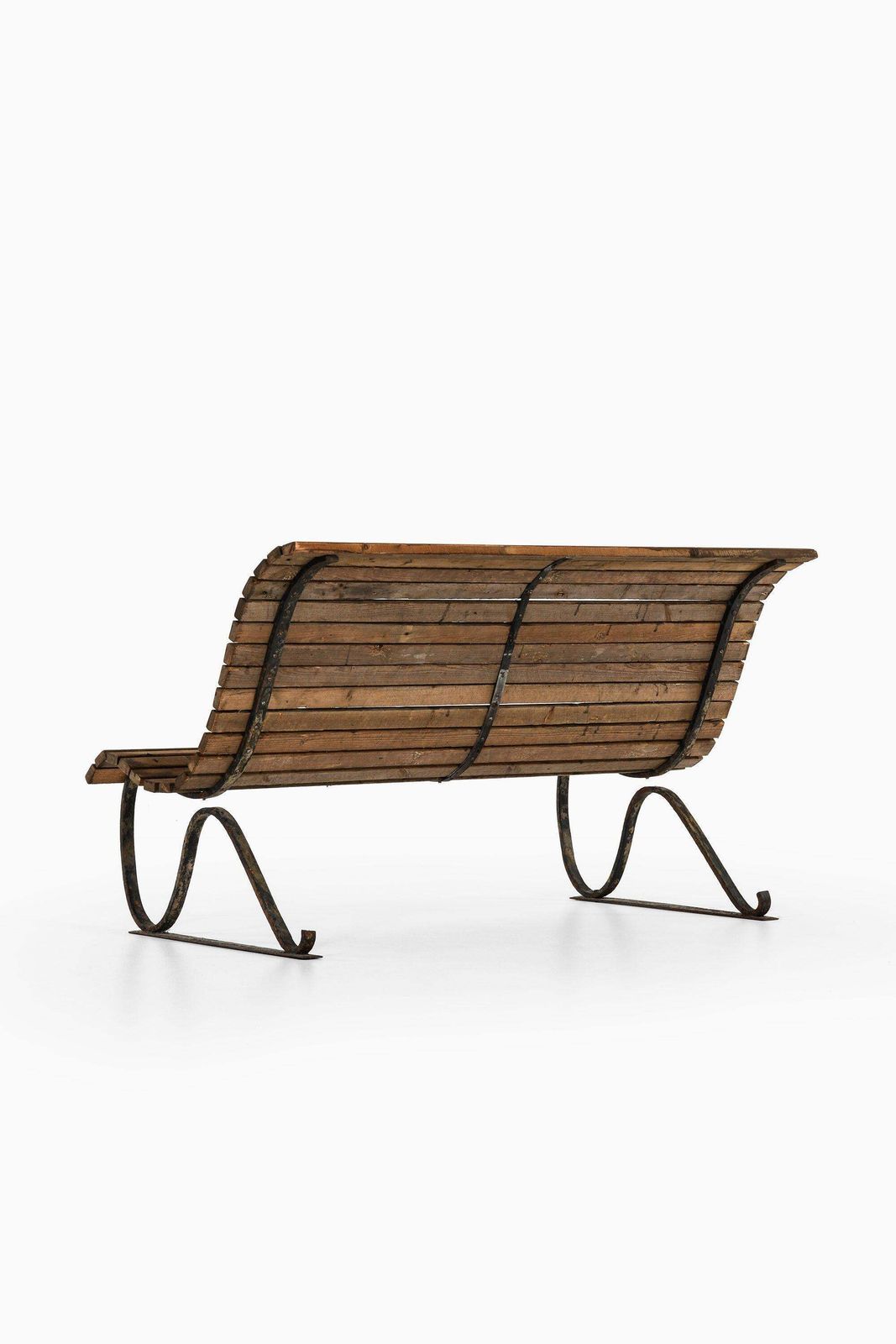 Garden Sofa In Cast Iron And Wood, 1940's photo Garden Furniture
