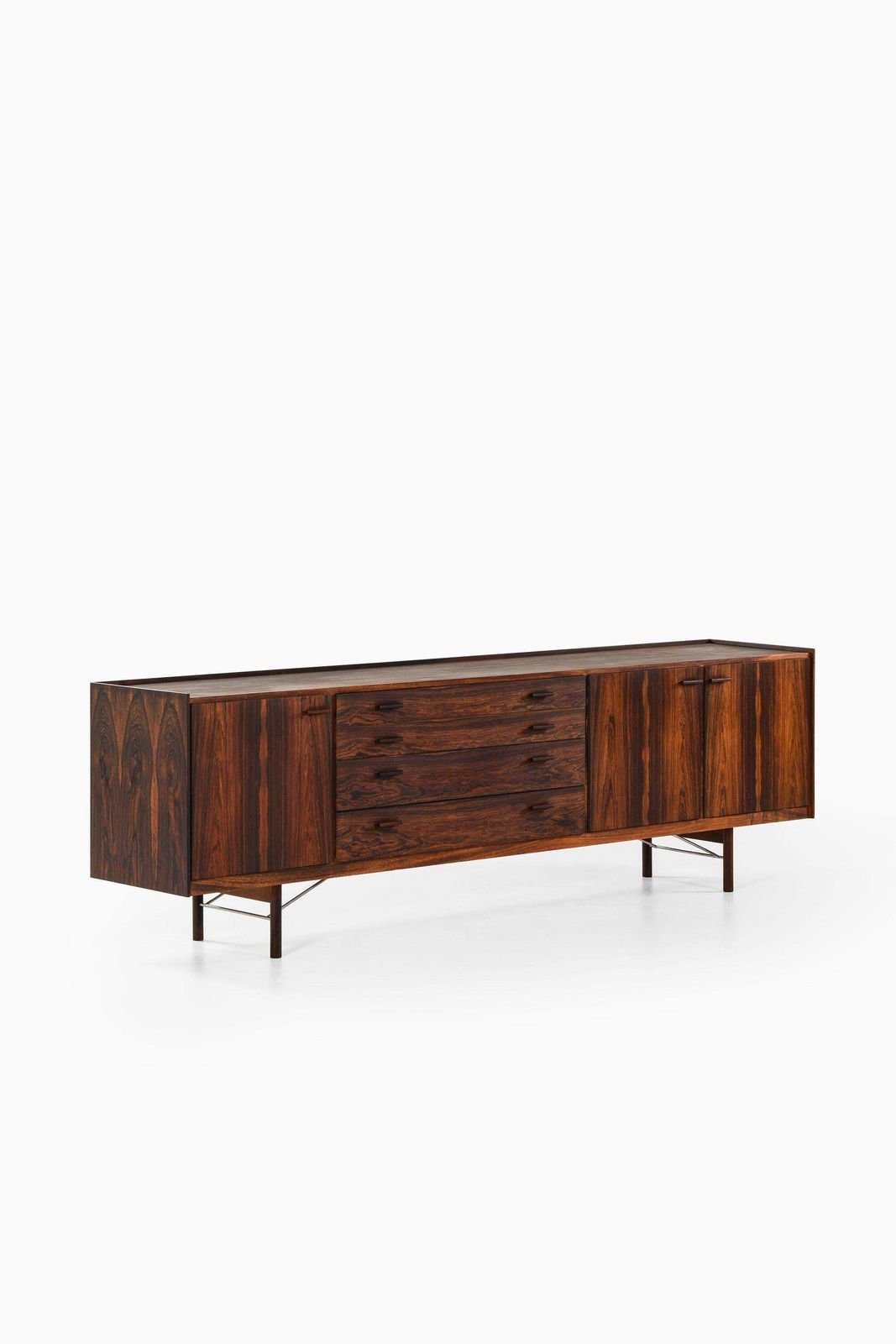 Sideboard In Rosewood And Steel By Ib Kofod Larsen, 1960s photo for sale
