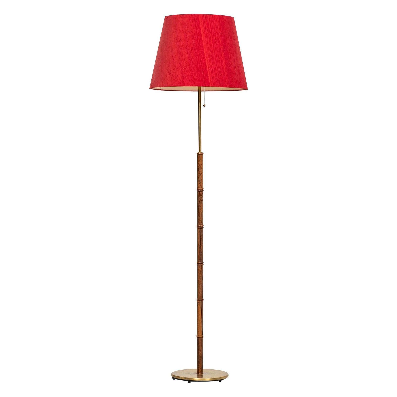 Floor Lamp In Brass And Rosewood Produced By Falkenbergs Belysning In Sweden