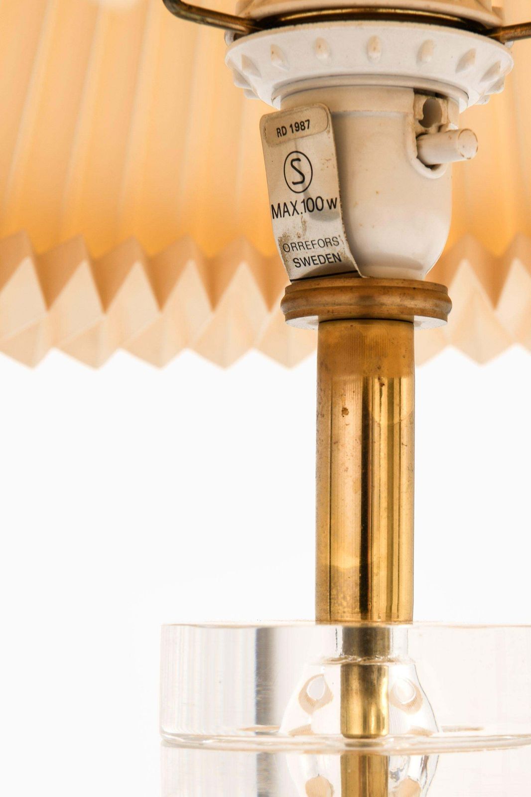 Table Lamp In Brass And Glass By Carl Fagerlund, 1960′S photo for sale