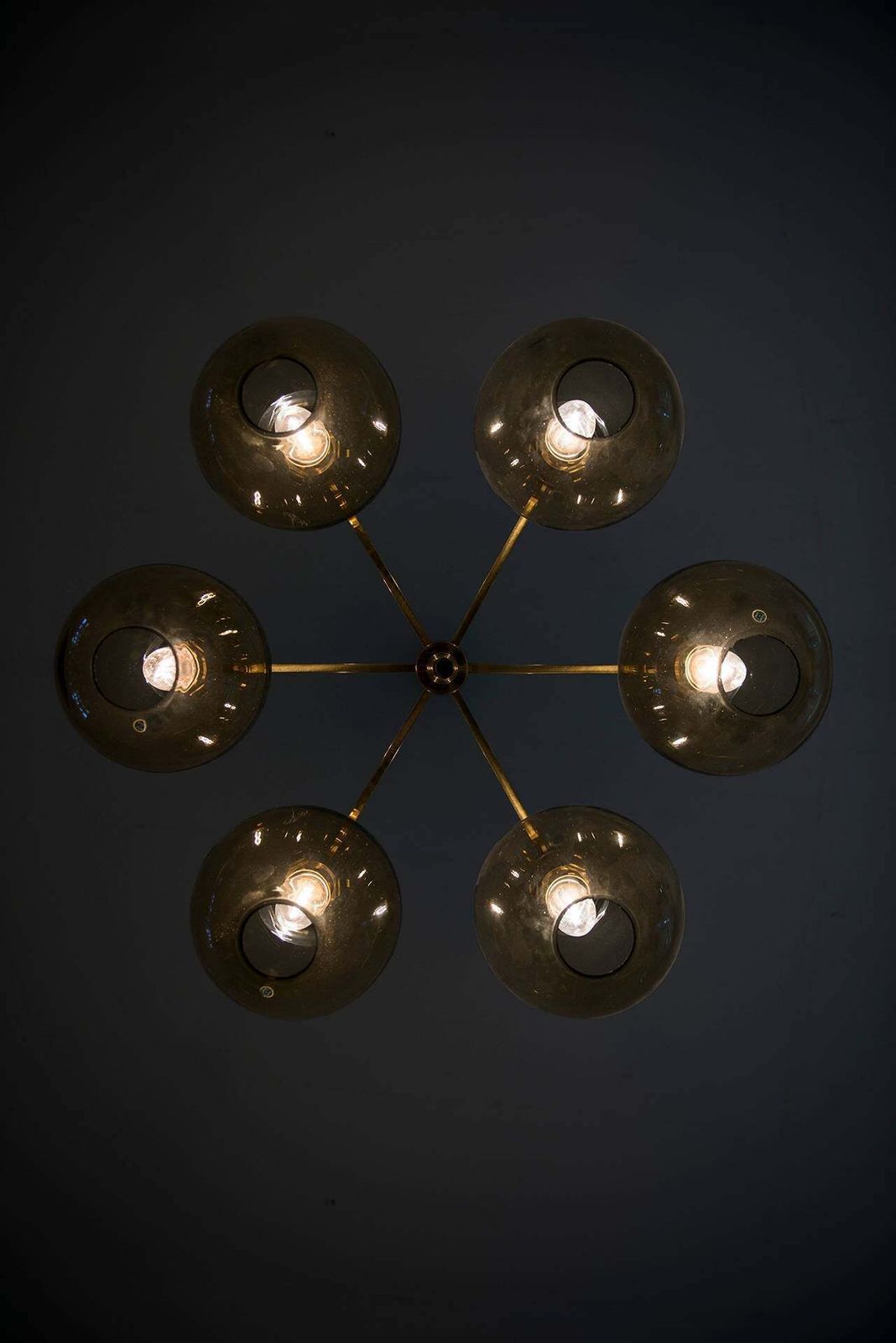 Hans Agne Jakobsson Ceiling Lamp In Brass And Glass photo 6370.0