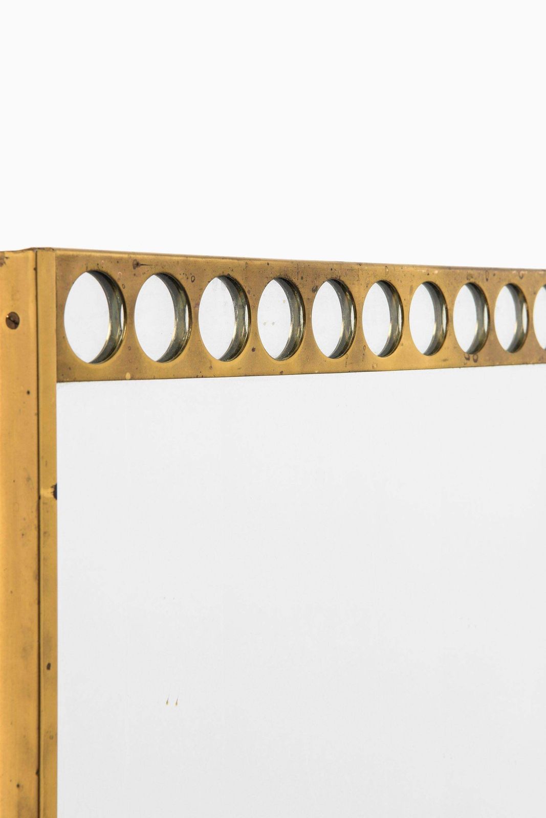 Very Rare Mirror In Brass By Fröseke Ab Nybrofabriken In Sweden, 1960's photo for sale