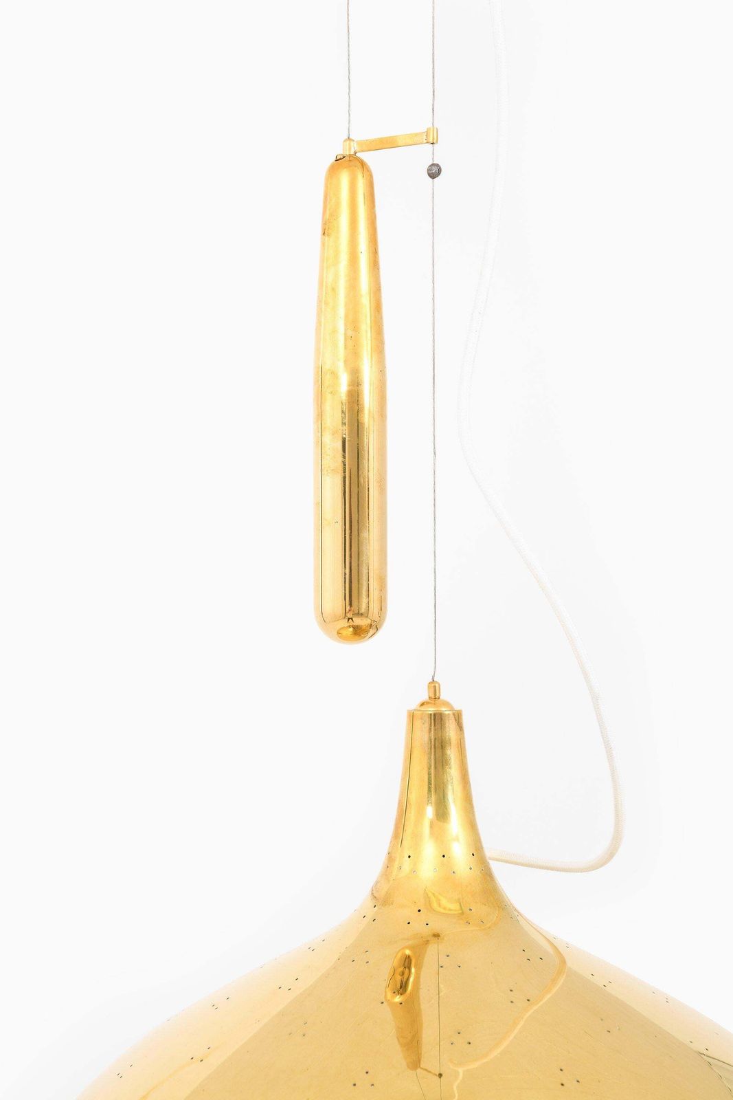 Ceiling Lamp In Brass And Glass By Paavo Tynell, 1950's photo vintage