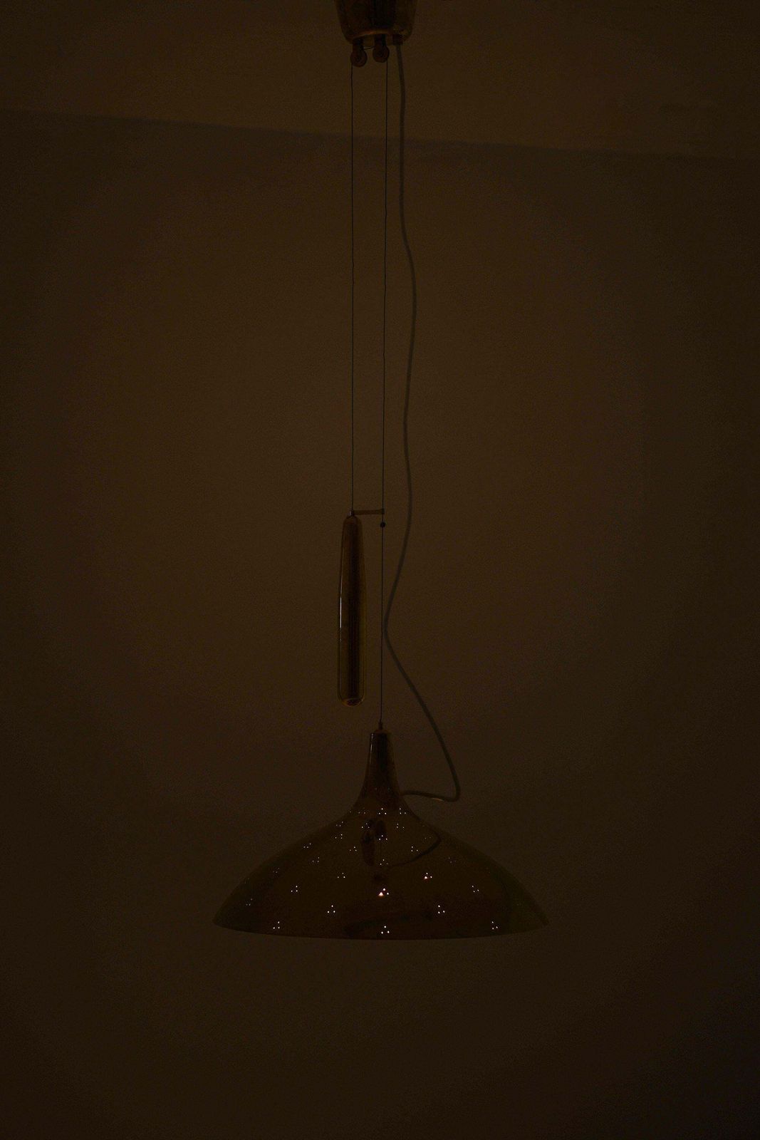 photo furniture Ceiling Lamp In Brass And Glass By Paavo Tynell, 1950's