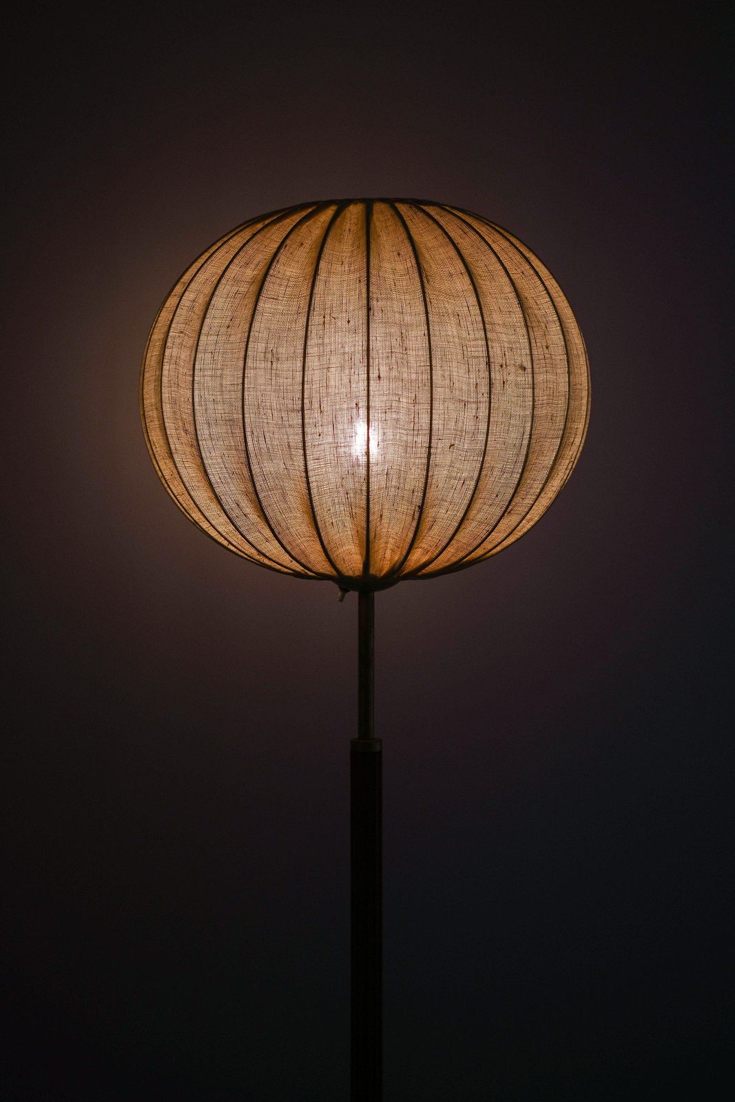 Floor Lamp In Brass And Fabric By Hans Bergström, 1950's photo vinterior