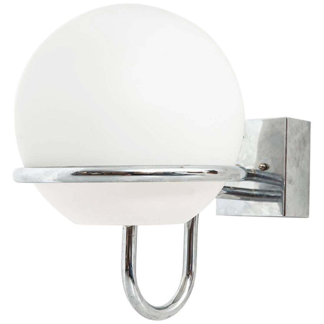 Hans Agne Jakobsson Large Quantity Of Wall Lamps In Chrome And Opal Glass