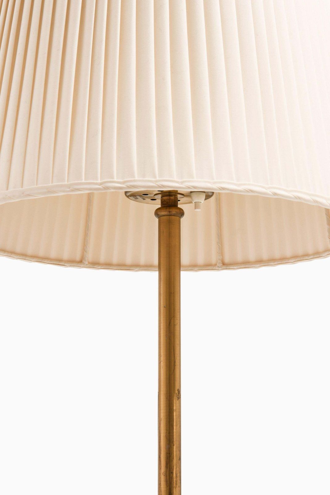 Pair Of Height Adjustable Floor Lamps In Brass And Original Lamp Shade, 1950's photo furniture