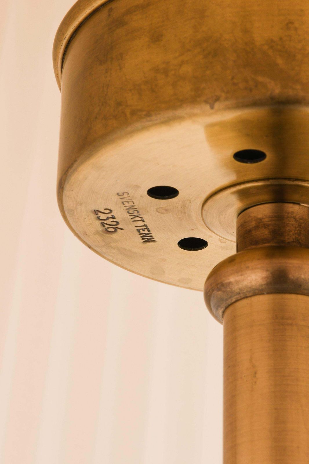 Pair Of Height Adjustable Floor Lamps In Brass And Original Lamp Shade, 1950's photo buy
