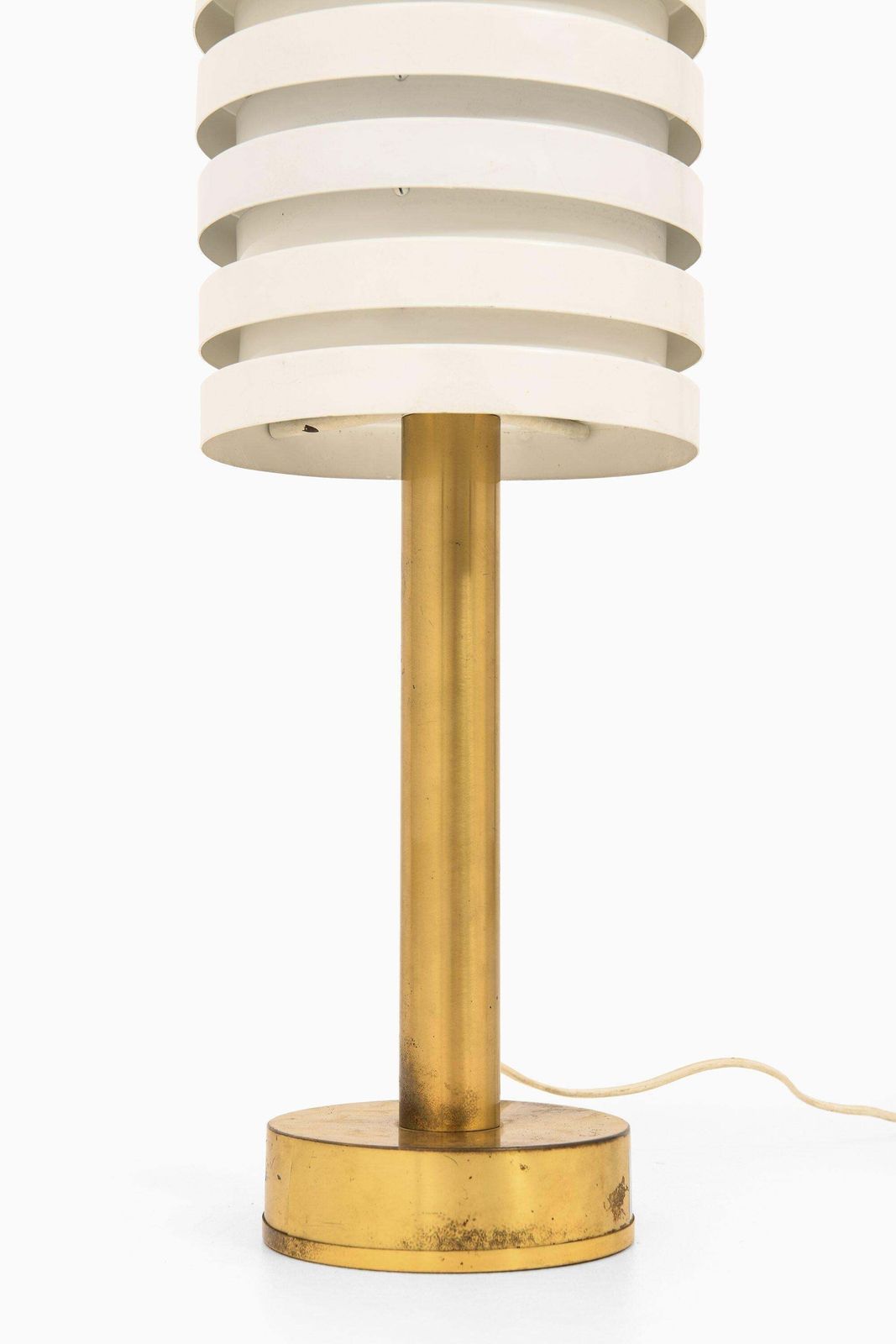 Floor Lamp In Brass And White Lacquered Metal By Hans Agne Jakobsson, 1950's photo furniture