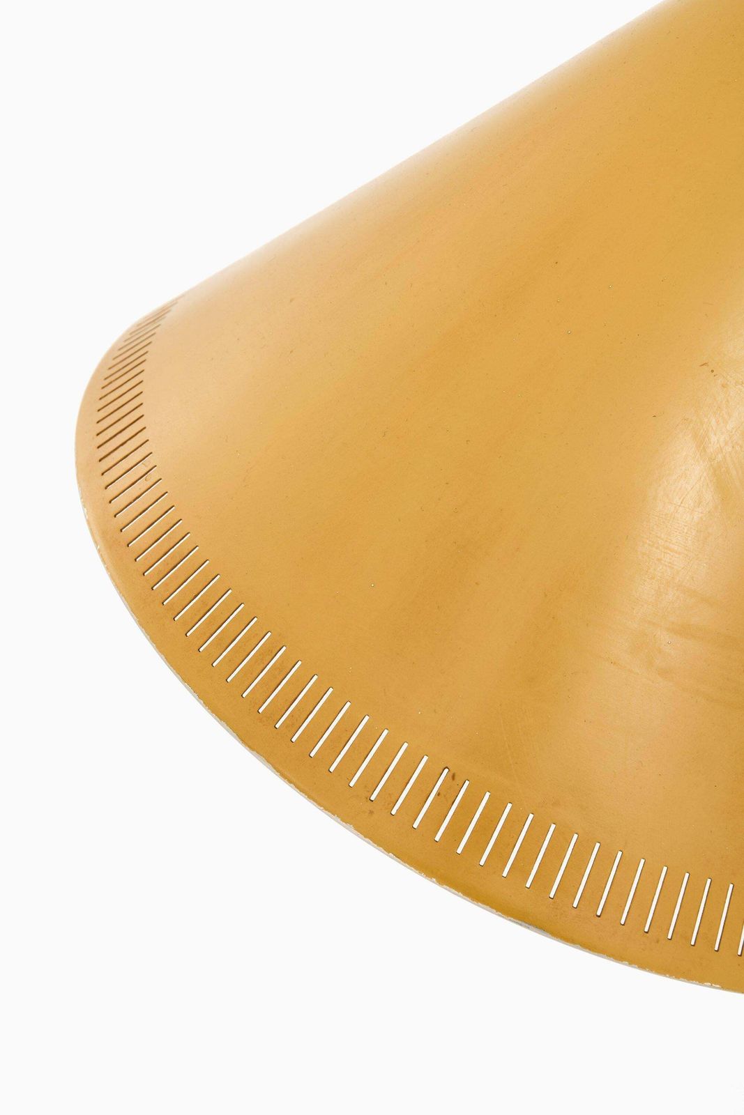 Floor Lamp In Brass And Original Yellow Lamp Shade, 1950's photo vinterior
