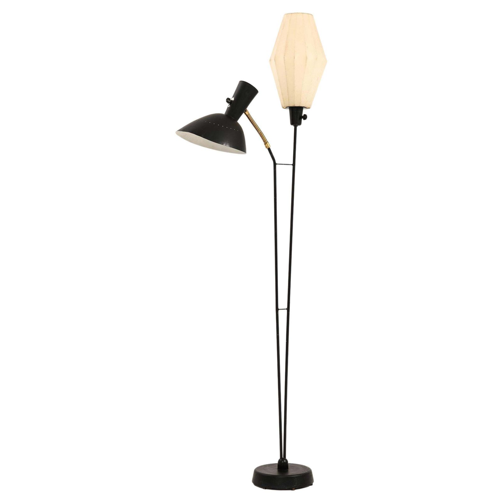 Floor Lamp In Black Lacquered Metal By Hans Bergström, 1950's