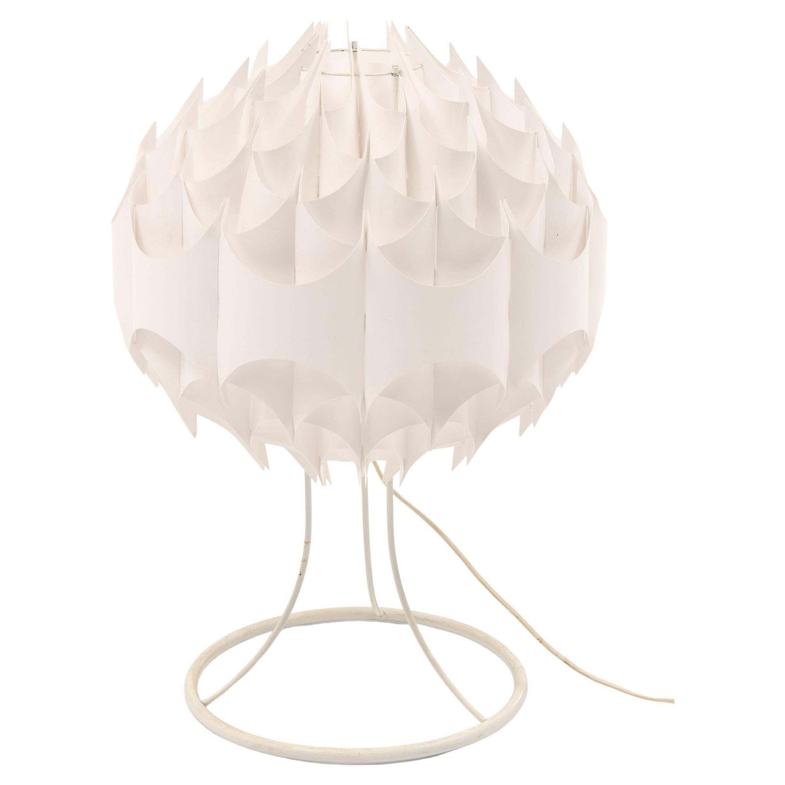 Pair Of Table Lamps In White Lacquered Metal By Milanda Havlova, 1970's