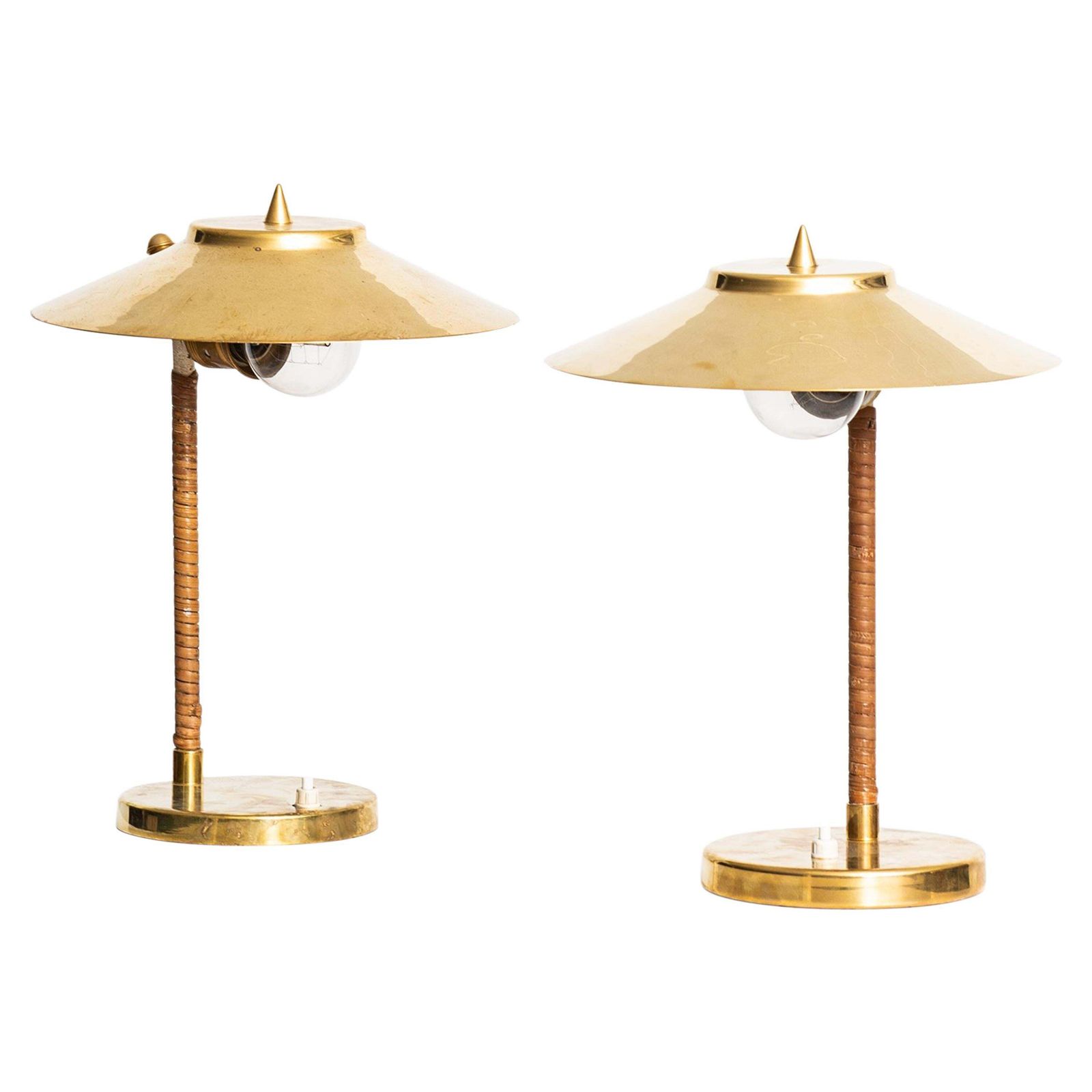 Table Lamps Attributed To Paavo Tynell And Produced By Idman In Finland