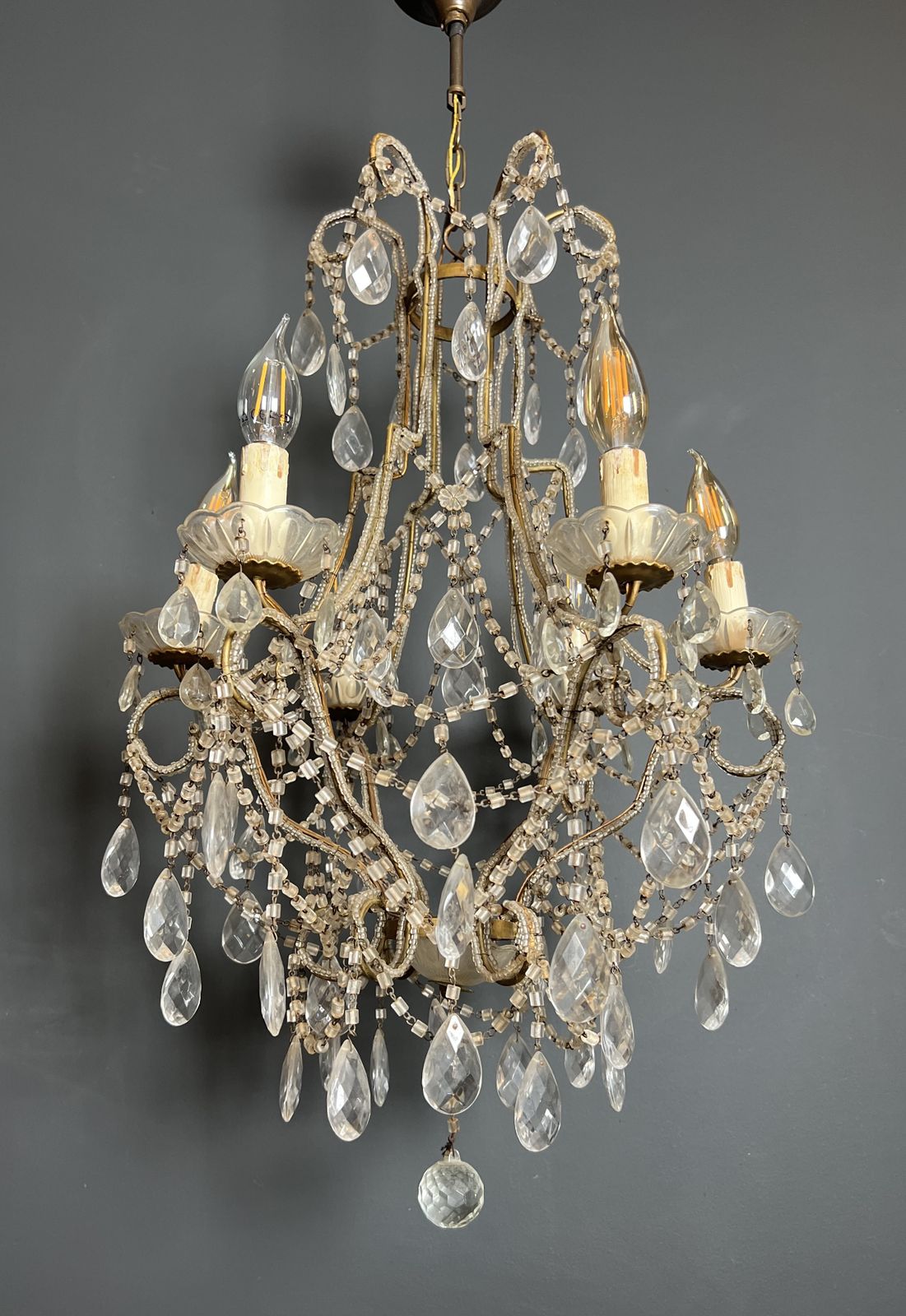 photo buy Italian Pearl And Crystal Chandelier