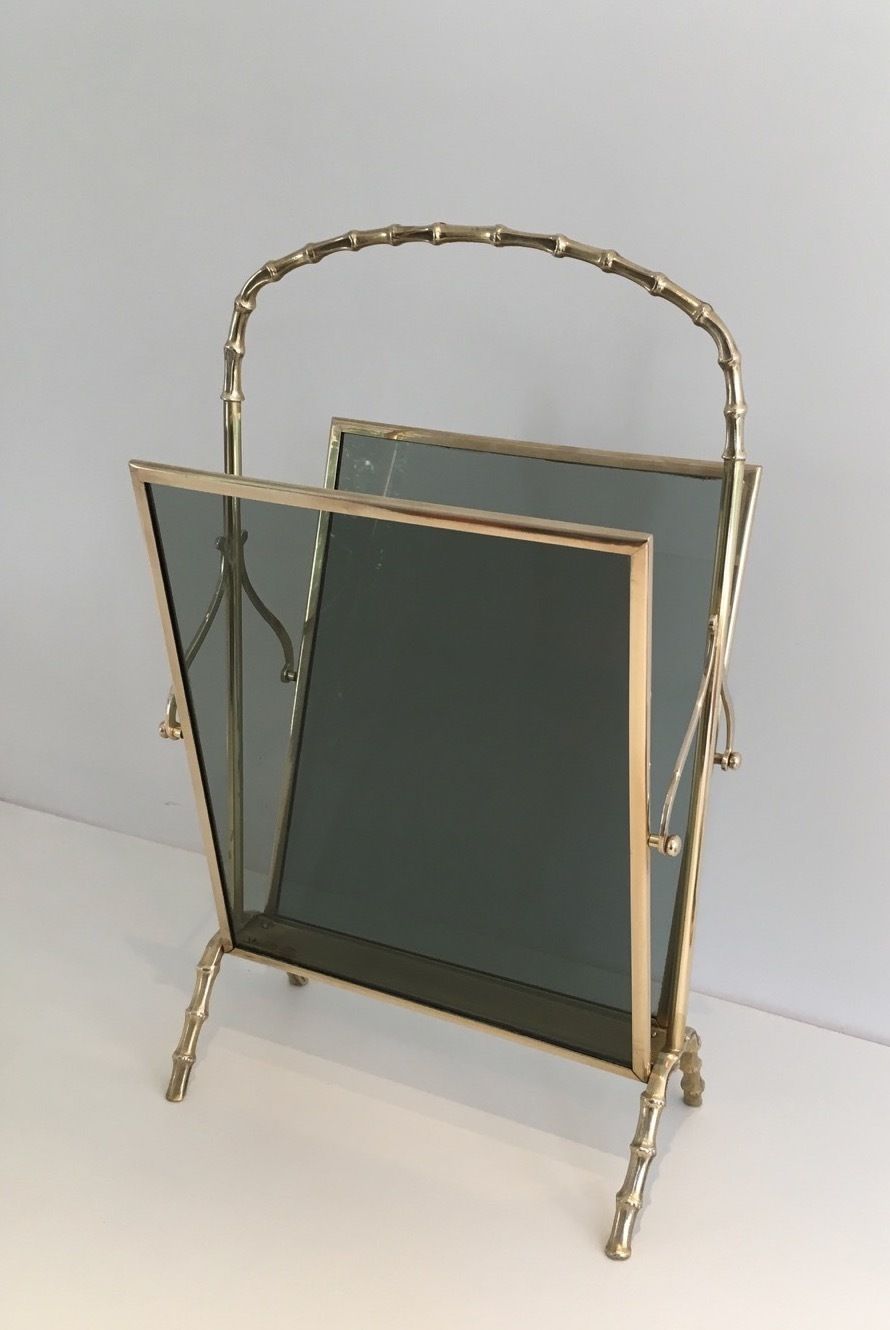 Faux Bamboo Style Magazine Rack In Bronze From Maison Baguès photo furniture