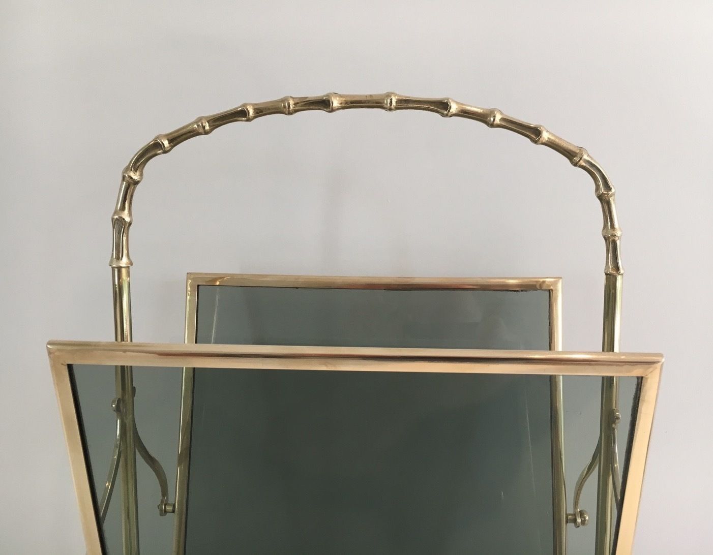 Faux Bamboo Style Magazine Rack In Bronze From Maison Baguès photo Home Decor