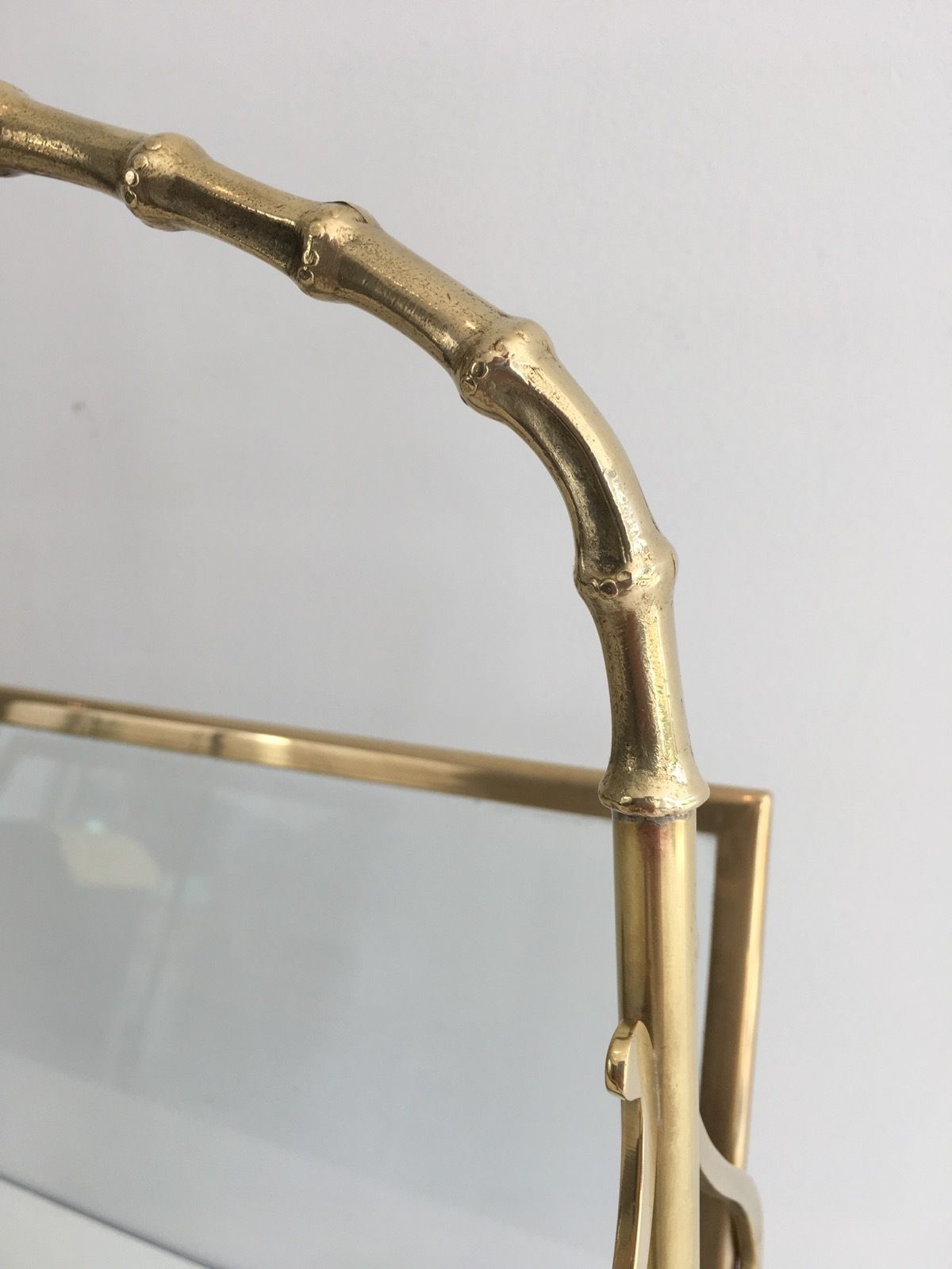 Faux Bamboo Style Magazine Rack In Brass From Maison Baguès photo buy