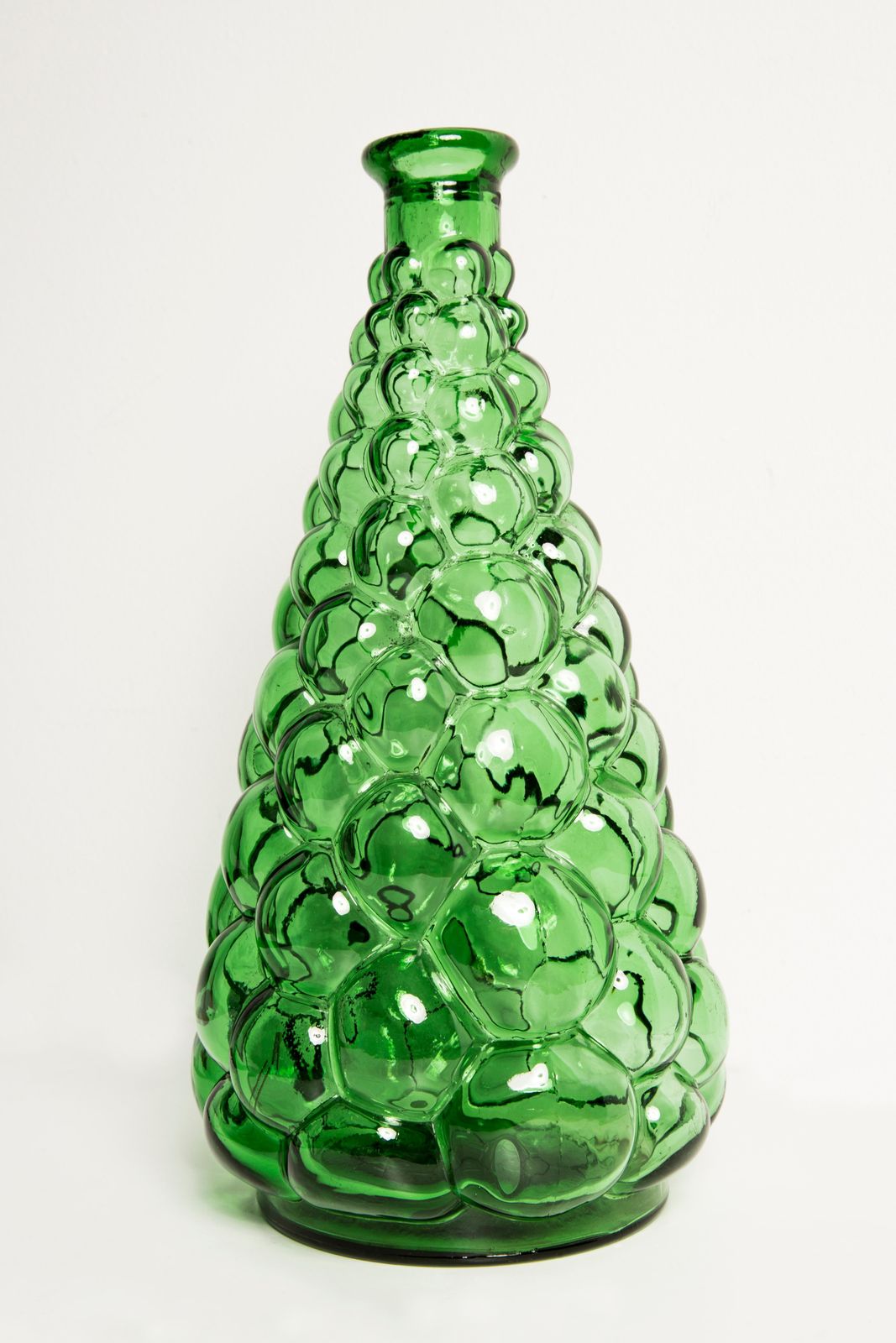 Midcentury Rare Green Empoli Glass Decanter Bottle, Italy, 1960s photo buy