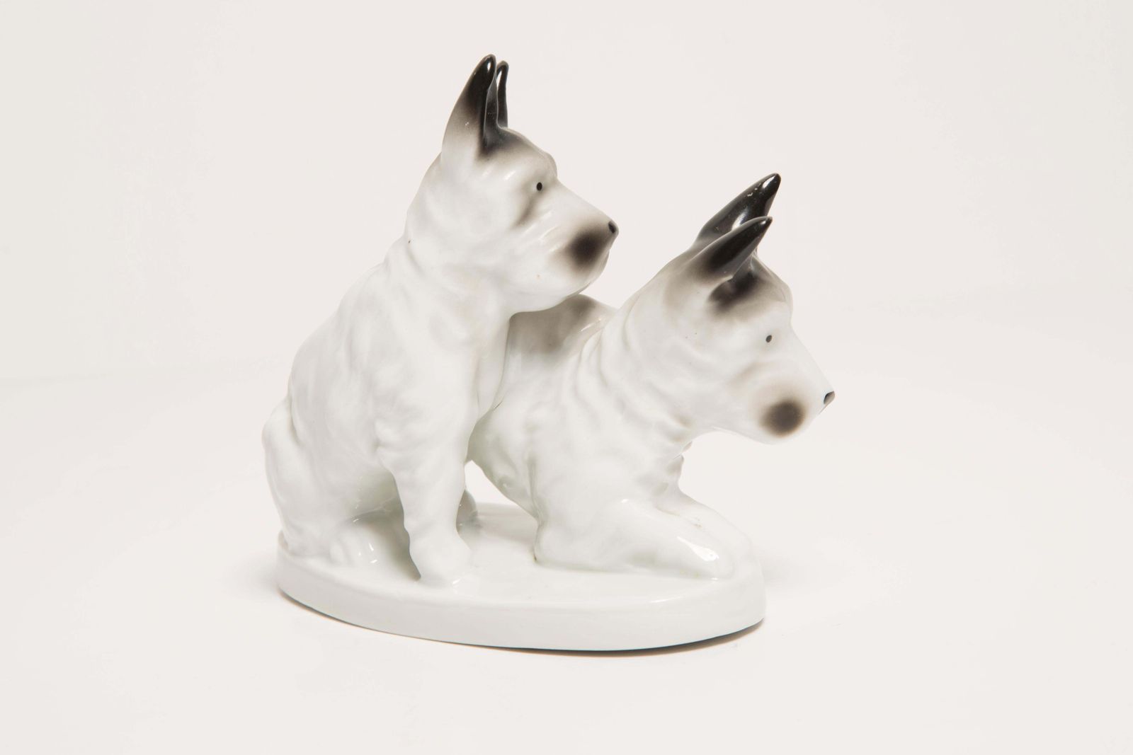 Mid Century Small Black And White Terrier Dogs Sculpture, Italy, 1960s photo 60.0