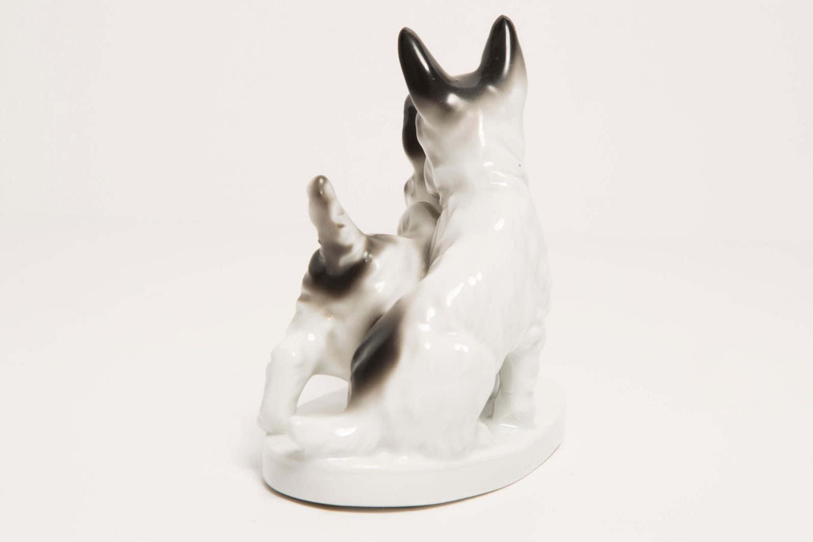 Mid Century Small Black And White Terrier Dogs Sculpture, Italy, 1960s photo buy