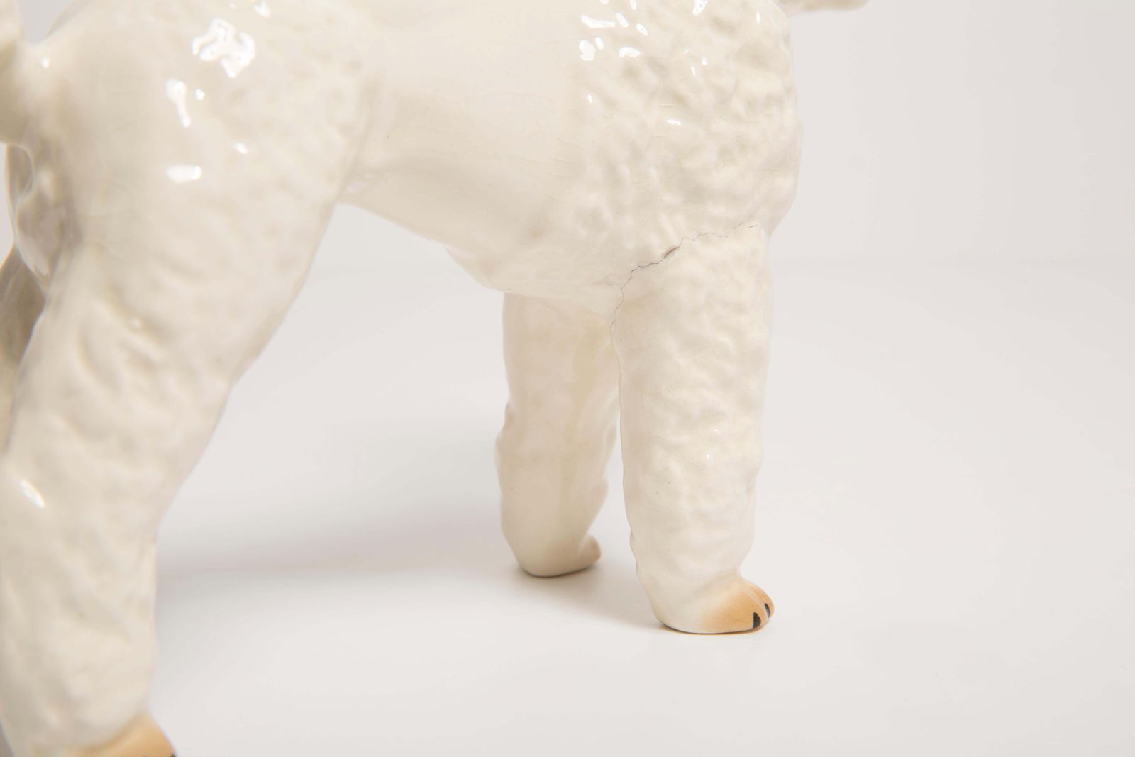 photo furniture Mid Century White Poodle Dog Sculpture II, Italy, 1960s