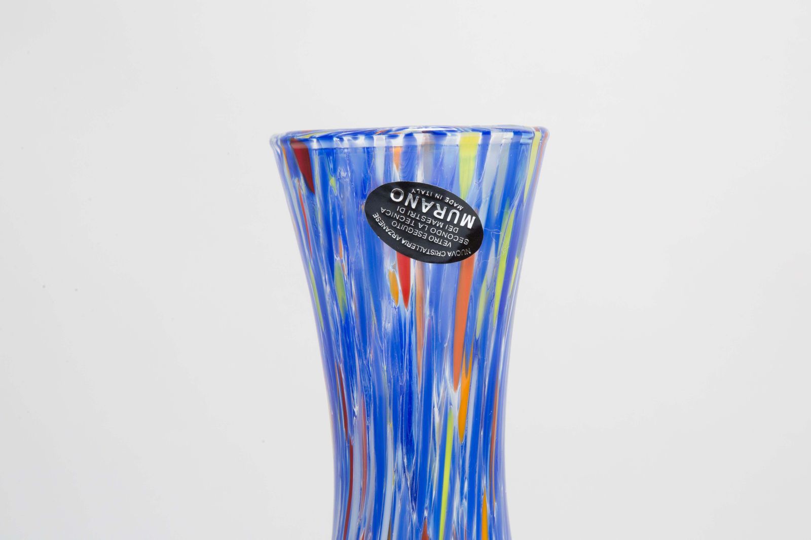 Mid Century Vintage Blue Dots Small Murano Vase, Italy, 1960s photo Home Decor