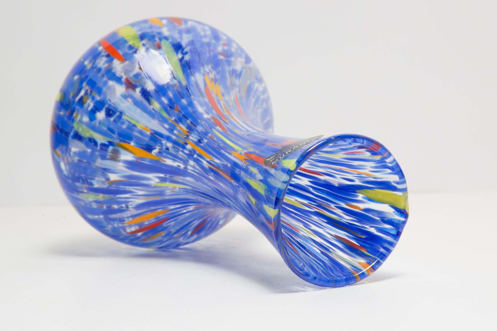 Mid Century Vintage Blue Dots Small Murano Vase, Italy, 1960s photo buy