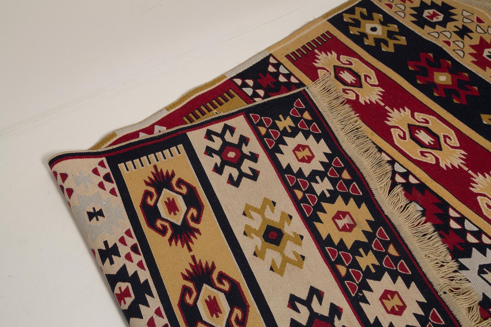 595.0 Midcentury Boho Style Wool Carpet, 1960s photo