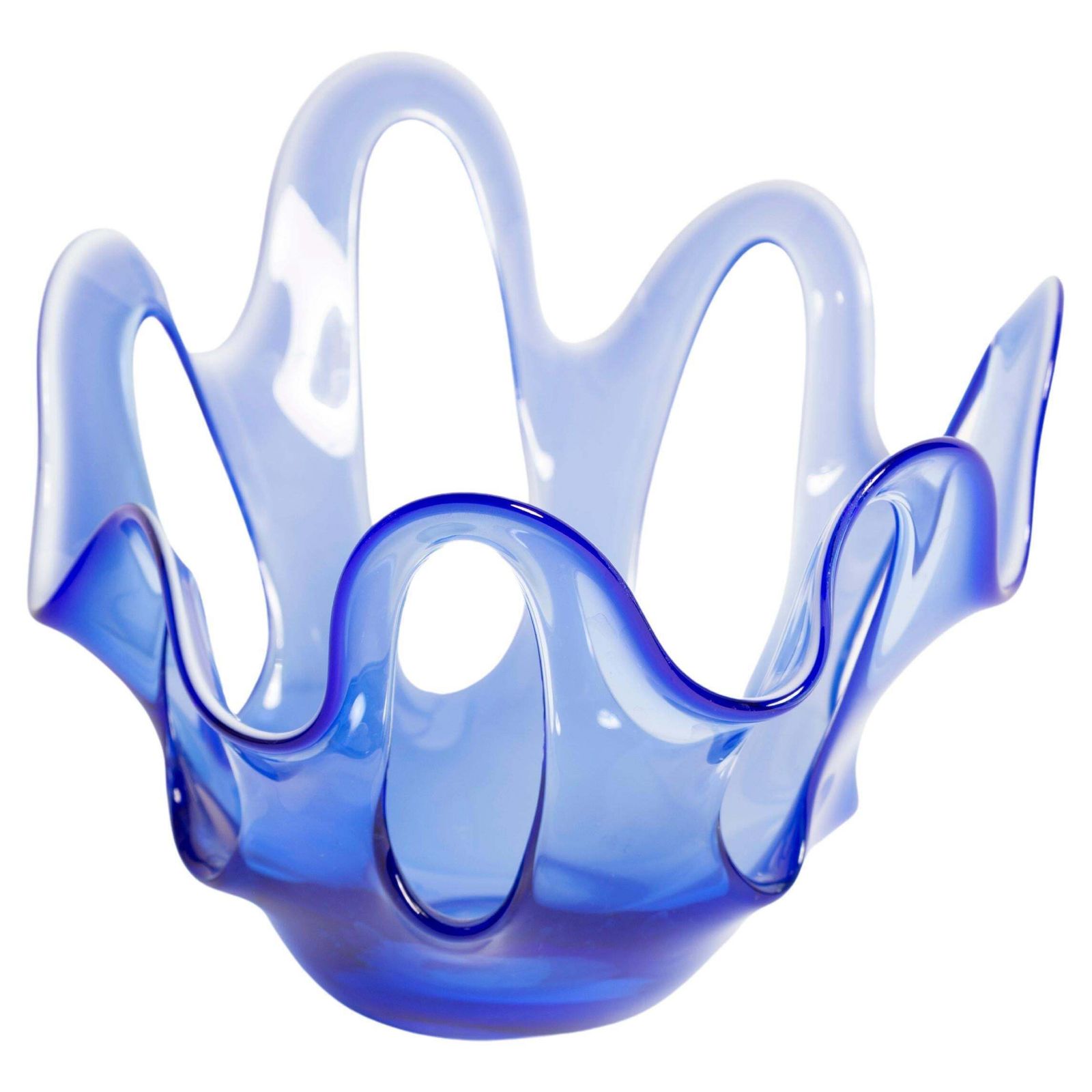 Midcentury Blue Vase Candlestick, Europe, Poland, 1960s