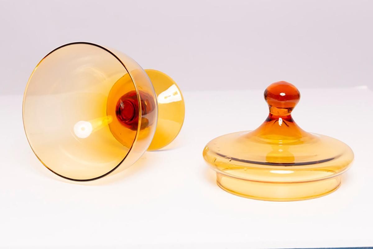 170.0 Set Of Four Mid Century Glasses And Sugar Bowl, Murano, Europe, 1960s photo