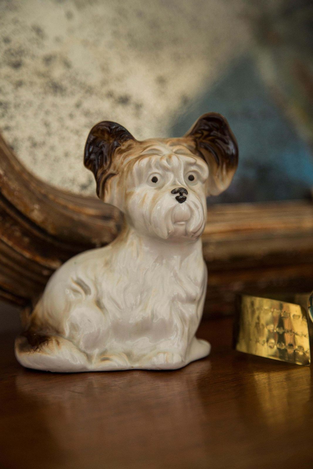 Midcentury Small White Terrier Dog Sculpture, Italy, 1960s photo buy