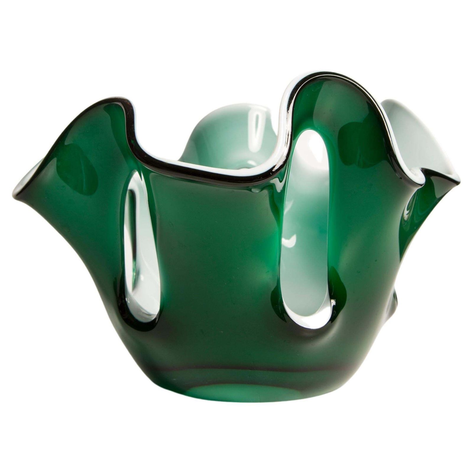 Mid Century Green And White Vase Artistic Bowl Candlestick, Europe, 1960s